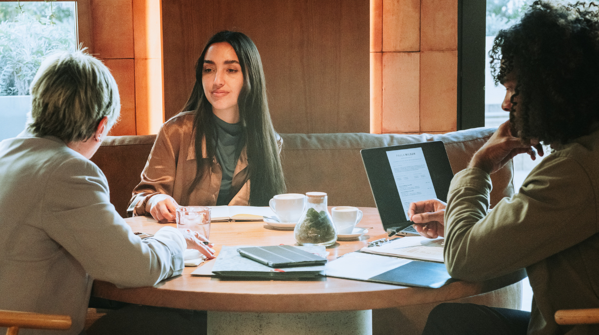 A women attending a job interview