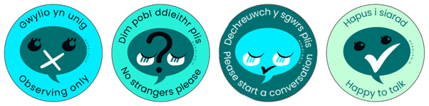 four communication stickers