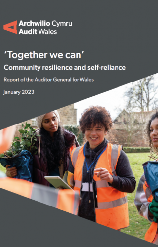 four people gardening in the community